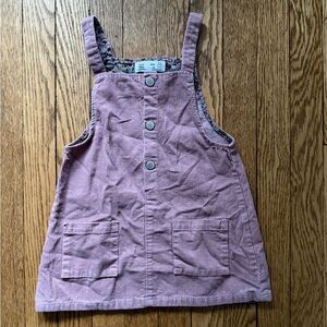 Zara Pink Corduroy Jumper Dress - Size 3 / 4